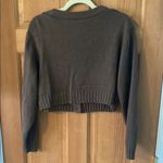 Divided H&M Size Medium Women's Teen Girl Brown Cropped Cardigan Sweater Photo 2