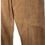 Juliana Collezione 100% Suede Leather Pants Women's 8 Brown Bootcut High Rise Tan Photo 2