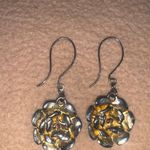 A'Gaci Gold & Silver Lotus Rose Earrings Photo 1
