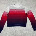 American Eagle Ombre Mock Neck Long Sleeve Knit Sweater Size Small Red Tan Photo 0