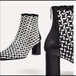 ZARA TRAFALUC Woven Almond Toe Boot Sz36 Photo 0