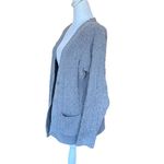 POL Chunky Cable Knit Cardigan Sweater Soft Plush Button Front Womens Small Gray Photo 3