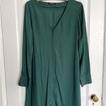 Madewell  • Novel Button Front Long Sleeve Dress mini shift Smoky Spruce green Photo 0