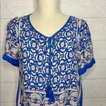 Traditional Desi blue/white top Size Medium Blue Photo 7
