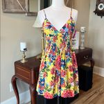 Xhilaration Spaghetti Strap Fit and Flare Honeycomb Yellow Floral Sundress New Photo 4