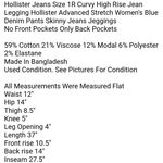  Jeans Size 1R Curvy High Rise Jean Legging Hollister Advanced Stretch Women's Blue Denim Pants Photo 5