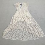 NWT S DEER Sun Dress Cream Floral Smocked Ruffle Sleeve Summer Spring S.Deer Mid Brown Photo 1