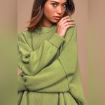 Free People Easy Street Green Oversized Tunic Sweater Photo 6