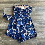 Olivaceous  Dress Floral Blue Photo 1