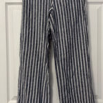 Striped Gray Straight Leg Pants Blue Size XS Photo 0