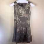 Anna Sui Klimt Print Metallic Burnout Velvet Metallic Clip Jacquard Dress Size 4 Photo 1