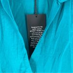 Modern Works Teal Lightweight Crossover Front Faux Wrap Short Sleeve Blouse M Blue Size M Photo 2
