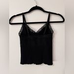 Urban Outfitters BDG Black Ribbed Lace Trim Women’s Baddie Tank Top  Sz S EUC Photo 1