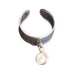 Elegant Stainless Steel & 14KT Dangle Stone Cuff Adjustable Toe Ring Gold Photo 0