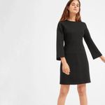 Everlane 3/4 Long Sleeves Shift Dress Mini Short Black Ponte Stretch Size 6 (S) Photo 6