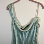 For Love & Lemons  Sawyer Satin Maxi Dress Desert Sage Green Small NWT Photo 6