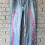 Cruel Girl Y2K  Low Rise Pink Embroidered Jeans Size 7 / 26 Photo 1