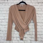 Dainty Hooligan Dainty Holligan Plunge Neck Long Sleeve Bodysuit Photo 0