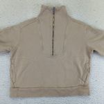 Everlane Funnel Neck Pullover Womens XS Organic Cotton Half Zip Sweatshirt Crop Photo 2