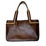 Gucci Vintage Brown Leather Web Tote Bag β Authenticated Y2K Photo 1