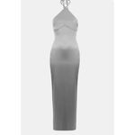 NWT OW Collection Saga Satin‎ Maxi Dress Grey Sz Medium $250 Gray Photo 4