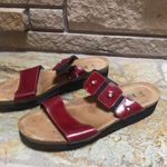 Naot Ashley Rhinestone slide sandals leather burgundy patent 42 11 Red Photo 1