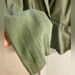 Modcloth Anthropologie blazer olive green linen blend button front Large Photo 3