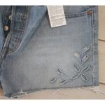 Levi's  501 Denim Shorts  Distressed Blue Frayed Hems Button Fly Womens 32 Floral Photo 2