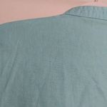 Jane Ashley  Blue Linen Button Front Top 3/4 Sleeves Casual Size Small Photo 6