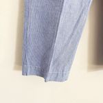 Talbots Easy Drawstring Pant Linen Cotton Blend Blue and White Stripes 14P Photo 5