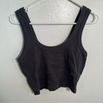 UpWest Cropped Ribbed Layering Tank Top in Soot N222 M Gray Size M Photo 1