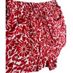 Free People  Red & White Linen Blend Boho Floral Emma Patch Pocket Shorts Size‎ Photo 4