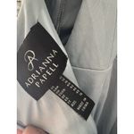 Adrianna Papell  Pleated Foil Dress Size 12 Blue Slate Multi Full Length Maxi Photo 4