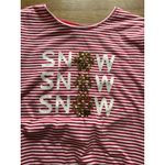 Lands' End  Women Size Small Christmas Holiday Snowflake Long Sleeve Shirt Stretch Photo 3