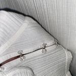 Tobi  White Long Sleeve Lift My Spirits Hook & eye Crop Top Women's Size Large Photo 5