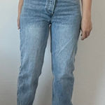 Princess Polly  Asymmetrical button front straight leg jeans light wash‎ Photo 0