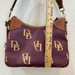 Dooney & Bourke Wine/Brown Coated Canvas Monogram Hobo Shoulder Bag Photo 5