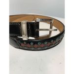 Brighton Black Scalloped Leather with Brown Center Belt Photo 1