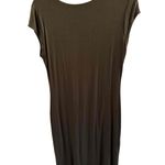 Velvet Torch Bodycon Olive Green Short Sleeves Knee Length Stretchy Modern Womens Dress XL Photo 3