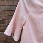 Entro Blouse Knotted Front Tie Blush Pale Pink Short Bell Sleeve Size Small New Photo 2