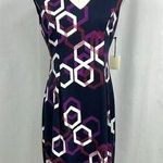 Trina Turk Navy Litzy Dress Sz 2 Hexagon Print Shift New Modern Contemporary Photo 0