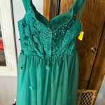 Hebeos Elegant Teal Embellished Gown Photo 1