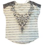 Miss Me  Striped Beaded Top Photo 0