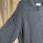 Aerie Dark Gray Oversized Ribbed Knit Drop Shoulder Crewneck Sweater XS Photo 3