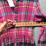 Ralph Lauren Polo  girls 16 plaid flannel shirtdress Andover pink twill Boho Photo 6