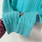Ralph Lauren Women’s Slim Fit 100% Cashmere Cable Knit Sweater in Aqua Glass L Photo 7
