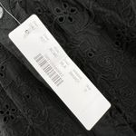 J.Crew  Black Blouse Eyelet Puff Sleeve Top Ruffle Collar Black Blouse Size S New Photo 5