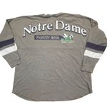 Notre Dame Fighting Irish Spirit Jersey 2XL Gray Long Sleeve Oversized Tee Women Size XXL Photo 1