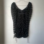 For Love & Lemons  x Free People Joanna Black & Gold Lace Mini Dress S NWT Photo 14