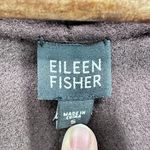 Eileen Fisher Chocolate Brown Cardigan Sweater Shawl Collar Open Front Wool Photo 4